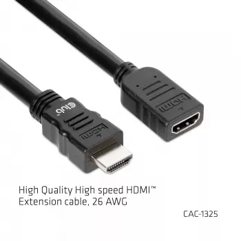 CLUB3D High Speed HDMI™ Καλώδιο επέκτασης 4K60Hz M/F 5m/16,4ft 26 AWG