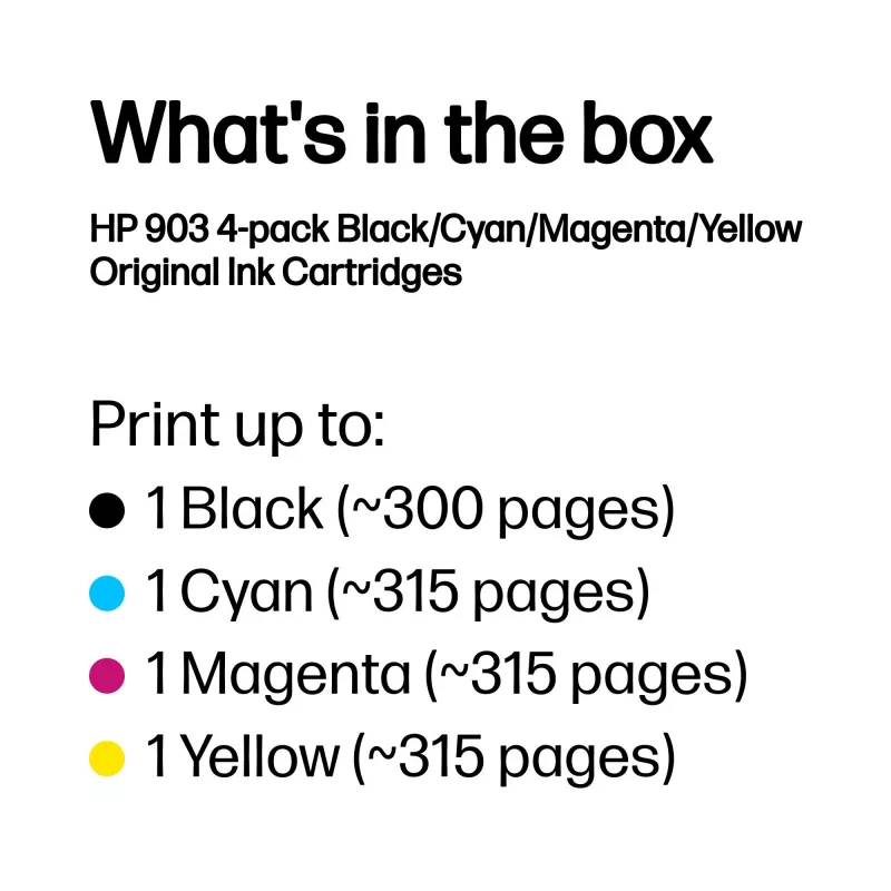 HP 903 4 τεμ. Μαύρο/Cyan/Magenta/Κίτρινο Original μελανοδοχεία