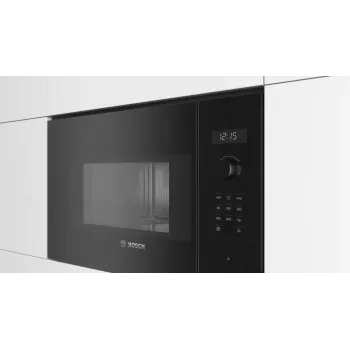 Εντοιχιζόμενος φούρνος μικροκυμάτων solo Bosch Serie 6 BFL524MB0 — 800 W, 20 L, Grill, Αφής & περιστροφικός διακόπτης, μαύρο
