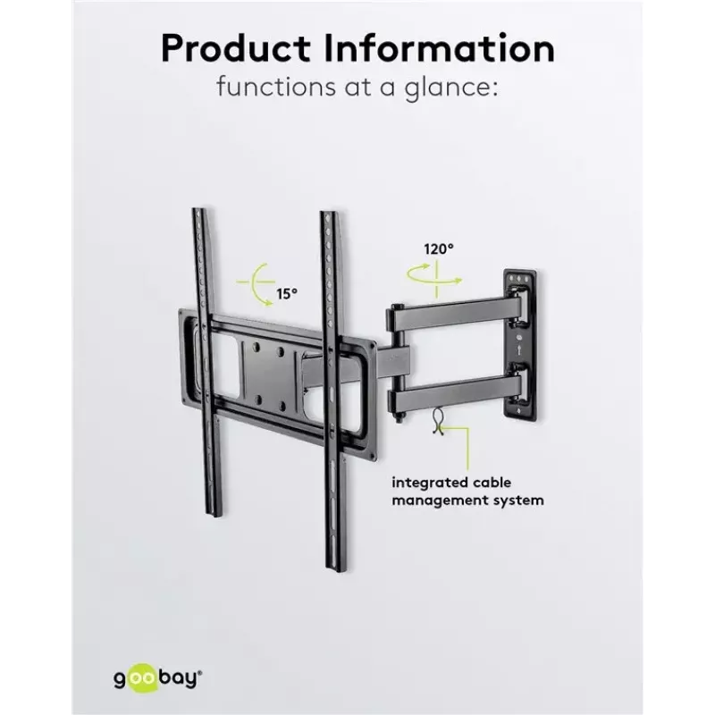 Βάση στήριξης TV στον τοίχο Goobay Basic FULLMOTION M 35 kg 32-55 ίντσες