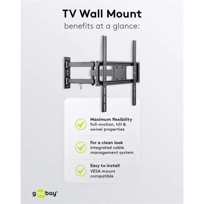 Βάση στήριξης TV στον τοίχο Goobay Basic FULLMOTION M 35 kg 32-55 ίντσες