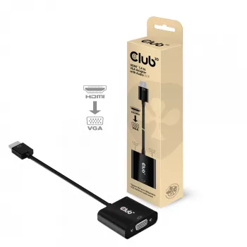 CLUB3D CAC-1302 Προσαρμογέας καλωδίου βίντεο 0,5 m HDMI Type A (Standard) VGA (D-Sub) Μαύρο