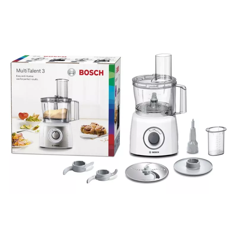 Κουζινομηχανή Bosch MCM3100W — 800 W, μπολ 2,3 L, 2 ταχύτητες, Turbo, λευκό