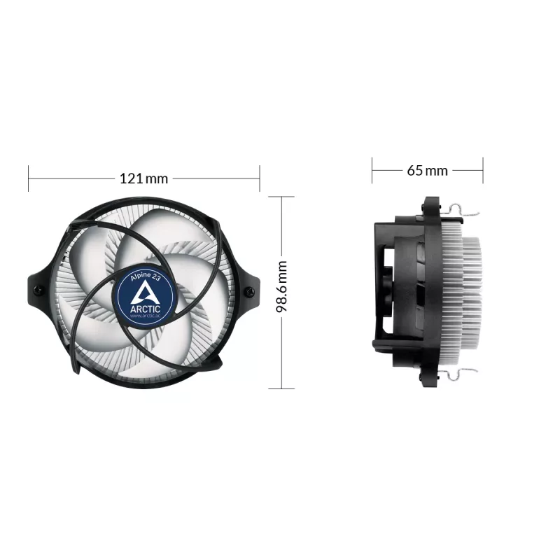 ARCTIC Alpine 23 - Συμπαγής AMD CPU-Cooler Επεξεργαστής Αερόψυκτρα 9 cm Αλουμίνιο, Μαύρο 1 τεμ.