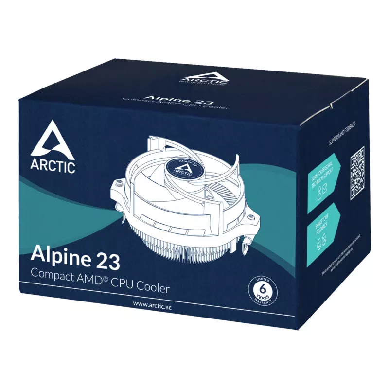 ARCTIC Alpine 23 - Συμπαγής AMD CPU-Cooler Επεξεργαστής Αερόψυκτρα 9 cm Αλουμίνιο, Μαύρο 1 τεμ.