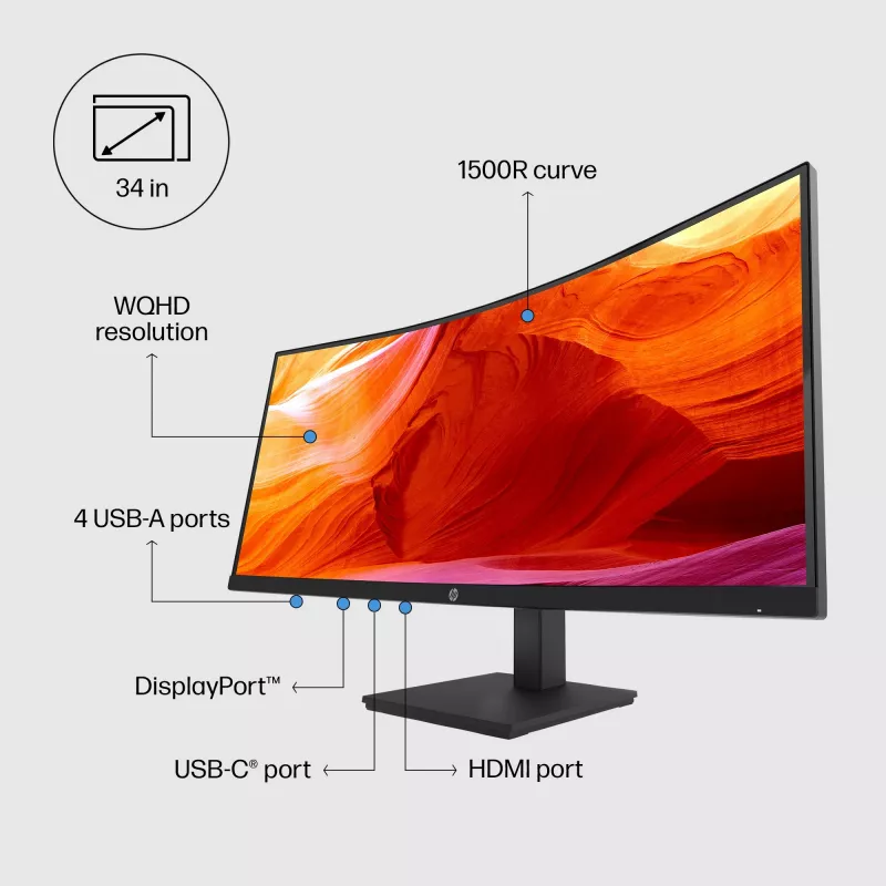 Οθόνη HP P34hc G4 34 ίντσες Wide Quad HD LCD 3440 x 1440