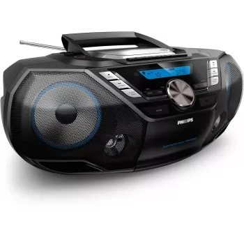 Philips CD Soundmachine AZB798T/12, Αναλογικό & ψηφιακό, DAB, DAB+, FM, Player, CD, CD-R, CD-RW, Γρήγορη επαναφορά, Γρήγορη προώθηση, Επόμενο, Προηγούμενο, Πρόγραμμα, Επανάληψη, Τυχαία αναπαραγωγή, 12 W