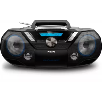 Philips CD Soundmachine AZB798T/12, Αναλογικό & ψηφιακό, DAB, DAB+, FM, Player, CD, CD-R, CD-RW, Γρήγορη επαναφορά, Γρήγορη προώθηση, Επόμενο, Προηγούμενο, Πρόγραμμα, Επανάληψη, Τυχαία αναπαραγωγή, 12 W
