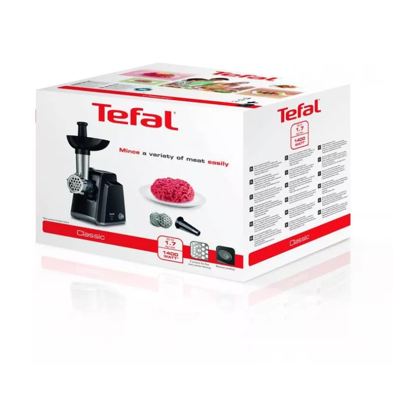 Tefal NE105838 Κρεατομηχανή 1400 W Μαύρο, Ανοξείδωτο ατσάλι