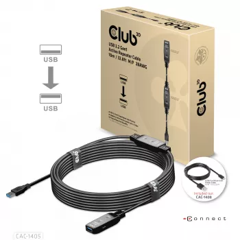 CLUB3D USB 3.2 Gen1 Ενεργό καλώδιο επαναλήπτη 10 m / 32.8ft M/F 28AWG