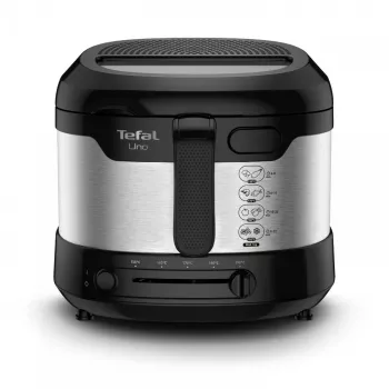 Tefal Uno FF215D Φριτέζα ατομική 1,8 L Επιτραπέζια 1600 W Φριτέζα Μαύρο, Ανοξείδωτο ατσάλι