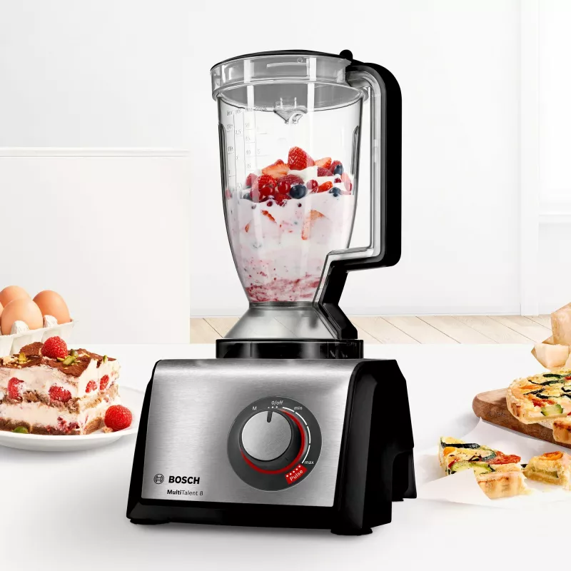 Bosch MC812M844 Κουζινομηχανή 1250 W 3,9 L Μαύρο, Ανοξείδωτο ατσάλι
