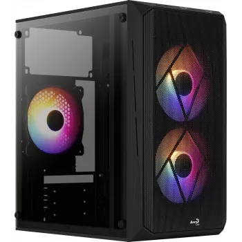 Κουτί PC AEROCOOL CS107V2 Mini Tower — Μαύρο, microATX/Mini-ITX, 2x120mm ανεμιστήρες, 1x3,5 ίντσες + 2x2,5 ίντσες θέσεις