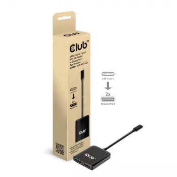 CLUB3D USB3.2 Gen2 Type-C(DP™ Alt-Mode) σε DisplayPort™ Dual-Monitor 4K60Hz M/F MST-Hub