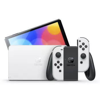 Nintendo Switch OLED, Nintendo Switch, NVIDIA Custom Tegra, λευκό, αναλογικό / ψηφιακό, κουμπί Home, κουμπί λειτουργίας, κουμπιά