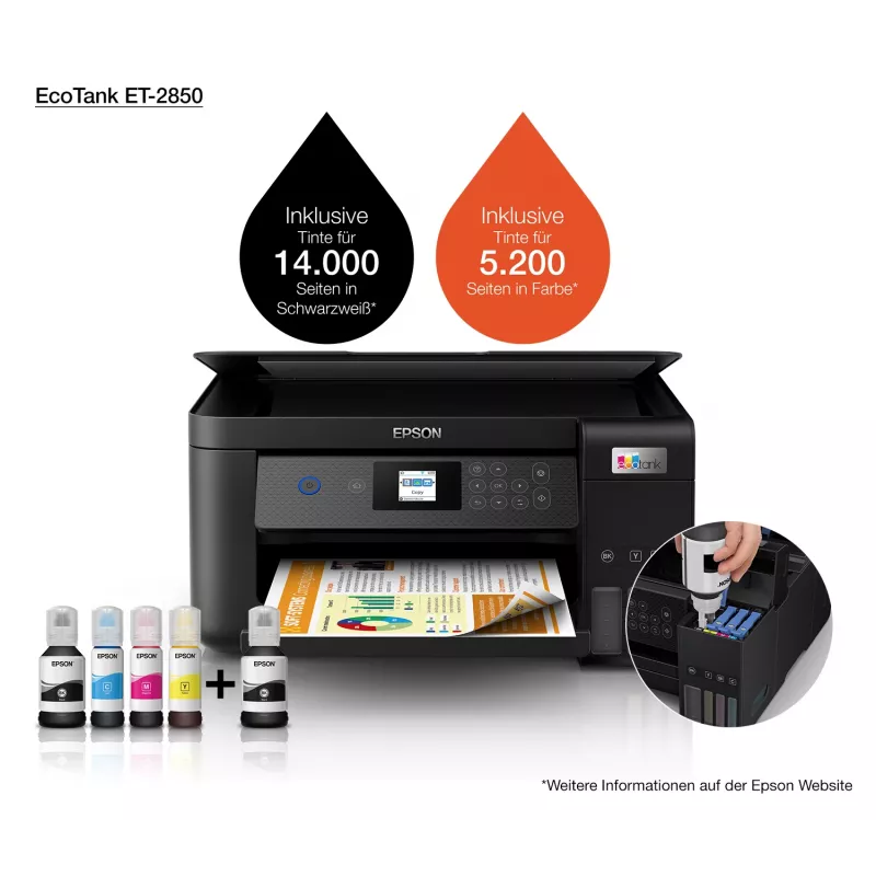 Epson EcoTank ET-2850 A4 πολυλειτουργικός εκτυπωτής ink tank Wi-Fi