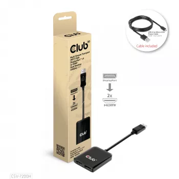 CLUB3D Multi Stream Transport (MST) Hub DisplayPort 1.4 σε HDMI Dual Monitor 4K60Hz M/F