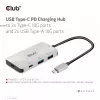 CLUB3D USB Gen2 Type-C PD-Lade-Hub σε 2x Type-C 10G-θύρες και 2x USB Type-A 10G-θύρες