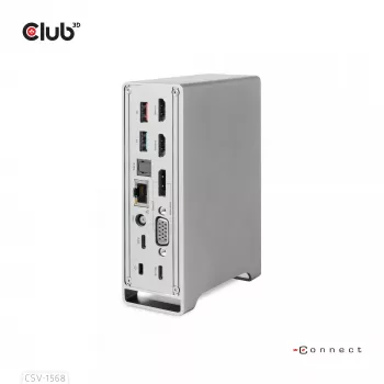 Docking Station CLUB3D CSV-1568 Μεταλλικό κουτί USB Gen2 Type-C USB Gen2 Type-A HDMI DP VGA RJ45 120W