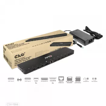 CLUB3D USB Gen1 Type-C Triple Display DP Alt Mode Displaylink Dynamic PD Charging Dock με τροφοδοτικό 120 Watt