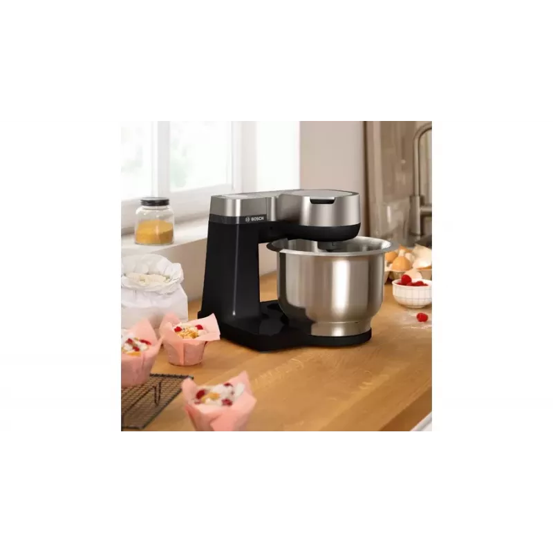 Bosch Serie 2 MUMS2VM00 Μίξερ κουζίνας 900 W 3,8 l Μαύρο, Ασημί