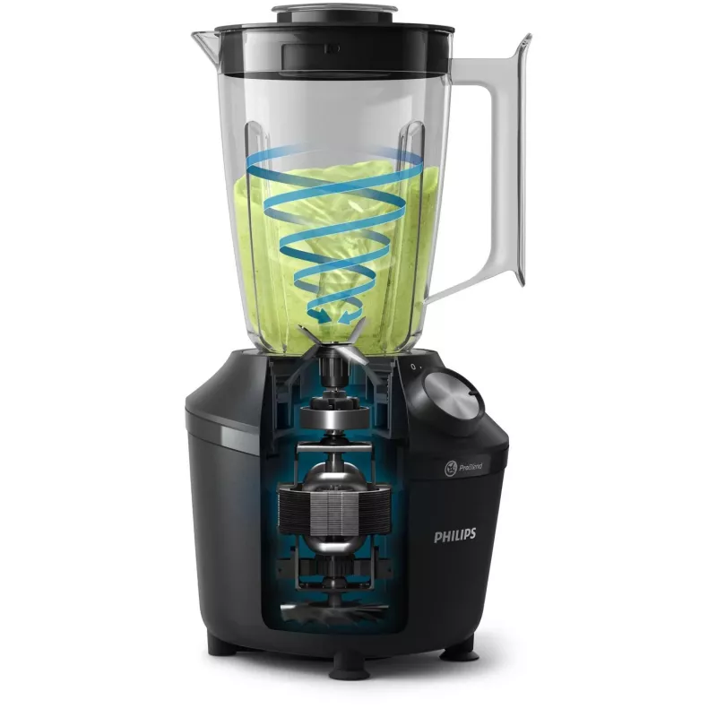 Philips 3000 series HR2191/01 Μπλέντερ 2 L Επιτραπέζιο μπλέντερ 600 W Μαύρο, Διάφανο