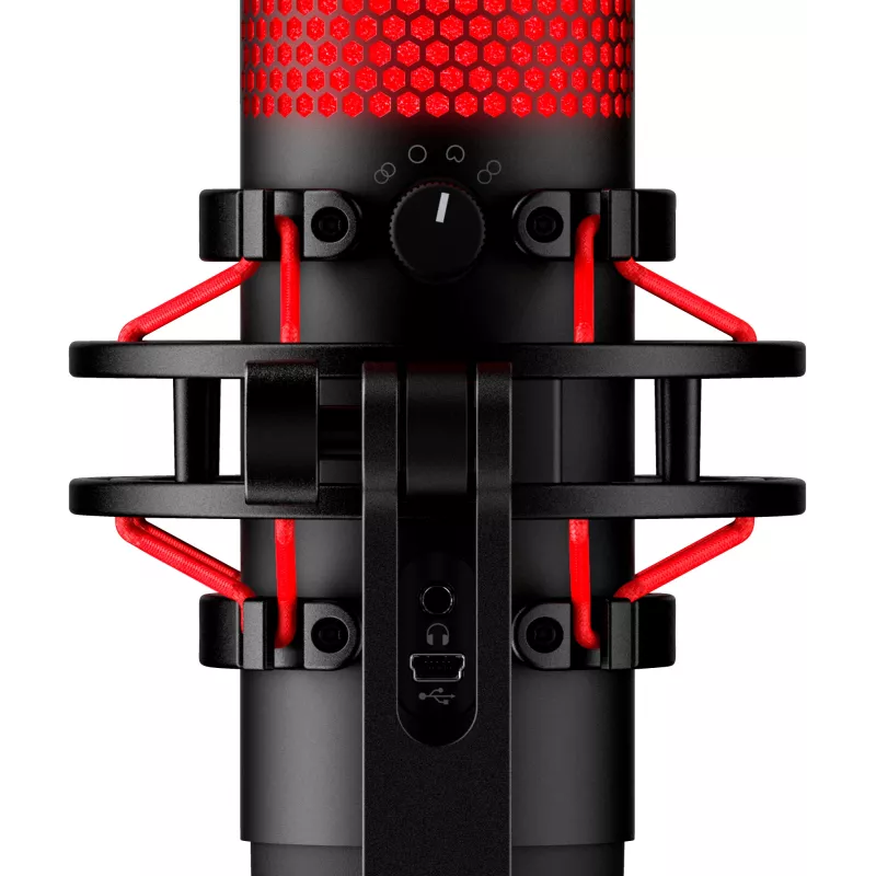 HyperX QuadCast - Μικρόφωνο USB (Μαύρο-Κόκκινο) - Κόκκινος φωτισμός