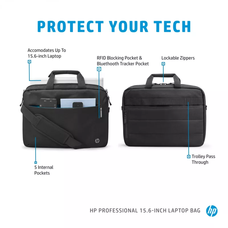 Τσάντα laptop HP Professional 15,6 ίντσες χαρτοφύλακας Μονόχρωμη
