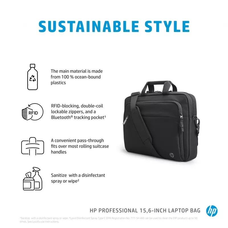 Τσάντα laptop HP Professional 15,6 ίντσες χαρτοφύλακας Μονόχρωμη