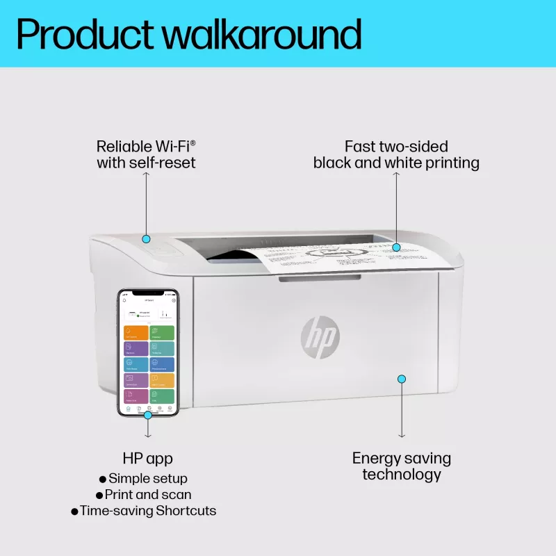 HP LaserJet M110w εκτυπωτής, Laser, 600 x 600 DPI, A4, 20 ppm, Δικτυακός, Λευκό