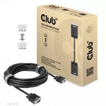 Club 3D CAC-1710 καλώδιο VGA HD-15 αρσενικό/αρσενικό, αμφίδρομο, 10 m, 1080p, μαύρο