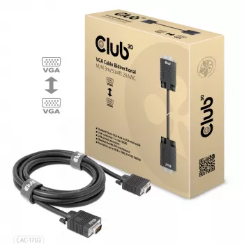 Καλώδιο VGA, αμφίδρομο, M/M, 3 m, 28AWG, CLUB3D CAC-1703