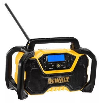Φορητό ραδιόφωνο DeWALT DCR029-QW DAB FM, τροφοδοσία δικτύου/συνεχούς ρεύματος, Bluetooth, λειτουργία φόρτισης USB, οθόνη, μαύρο/κίτρινο