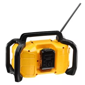 Φορητό ραδιόφωνο DeWALT DCR029-QW DAB FM, τροφοδοσία δικτύου/συνεχούς ρεύματος, Bluetooth, λειτουργία φόρτισης USB, οθόνη, μαύρο/κίτρινο
