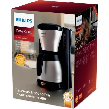 Καφετιέρα φίλτρου Philips HD7548/20 Café Gaia, 1,2 l, 15 φλιτζάνια, 1000 W, μαύρη/μεταλλική