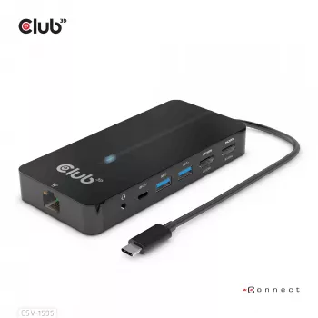 CLUB3D Type-C Hub 7 σε 1 με 2x HDMI, 2x USB Gen1 Type-A, 1x RJ45, 1x 3,5 mm Audio, 1x USB Gen1 Type-C υποδοχή 100W