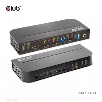 CLUB3D DisplayPort/HDMI KVM Switch για Dual DisplayPort 4K 60Hz