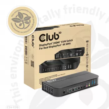 CLUB3D DisplayPort/HDMI KVM Switch για Dual DisplayPort 4K 60Hz