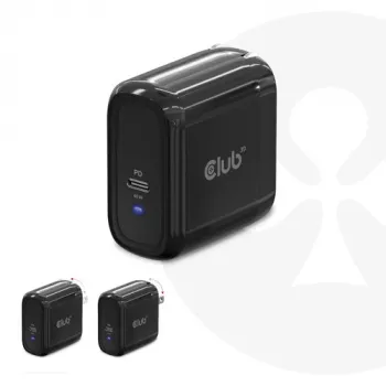 CLUB3D Travel Charger 65W τεχνολογία GAN, μονή θύρα USB Type-C, υποστήριξη Power Delivery (PD) 3.0