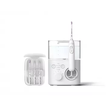 Στοματική ντους Philips Power Flosser 7000 HX3911/40, με μπαταρία, λευκό, καθολικός φορτιστής AC