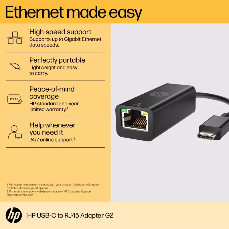 Προσαρμογέας RJ-45 HP USB-C to RJ45 Adapter G2