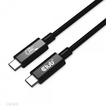 CLUB3D USB4 Gen2x2 Type-C αμφίδρομο καλώδιο 4K60Hz, Δεδομένα 20Gbps, PD 240W(48V/5A) EPR M/M 2m