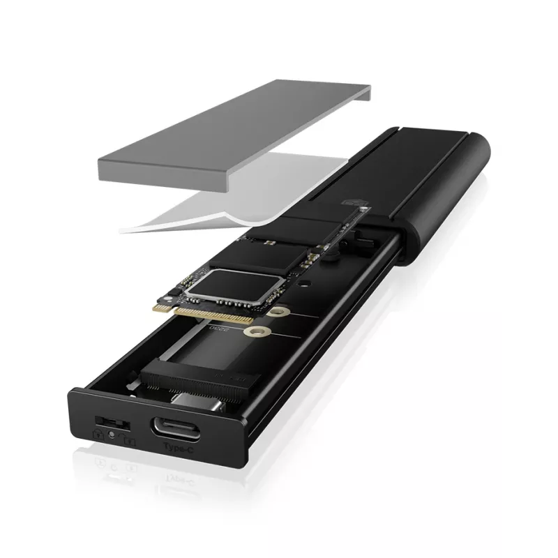 ICY Karton IB-1807MT-C31 Θήκη SSD Μαύρο M.2