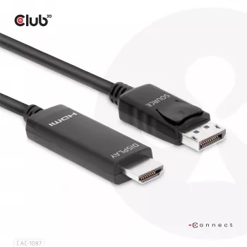 CLUB3D DisplayPort 1.4 σε HDMI 4K120Hz ή 8K60Hz HDR10 καλώδιο M/M 3m/9,84ft