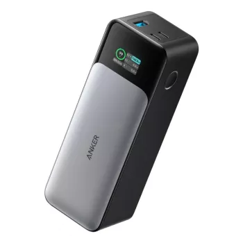 Φορητός φορτιστής Anker 737 (A1289011) – 24000 mAh, 140 W, 2× USB-C + 1× USB-A, ασημί/μαύρο