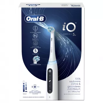 Oral-B iO Series 5 περιστρεφόμενη-παλινδρομική οδοντόβουρτσα για ενήλικες λευκή