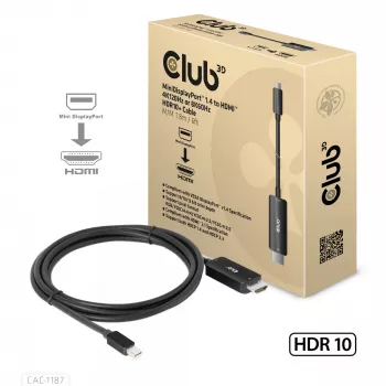 CLUB3D MiniDisplayPort 1.4 σε HDMI 4K120Hz ή 8K60Hz HDR10+ καλώδιο M/M 1,8m / 6ft