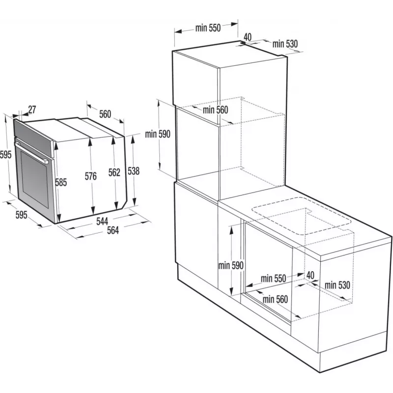 Gorenje BOS67371CLI 77 L 3500 W μπεζ