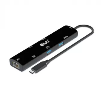 CLUB3D USB4™ Gen3x2 Type-C, 6-in-1-Hub με HDMI™ 8K60Hz ή 4K120Hz, 2xUSB Type-A(10G), Ethernet RJ45(2.5G) και 2xUSB Type-C, 1x Data(10G) και 1xPD3.0 φόρτιση 100 W