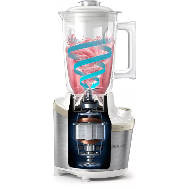 Philips 7000 Series HR3760/01 Μπλέντερ 2 L Stand μπλέντερ 1500 W ανοξείδωτο ατσάλι, λευκό